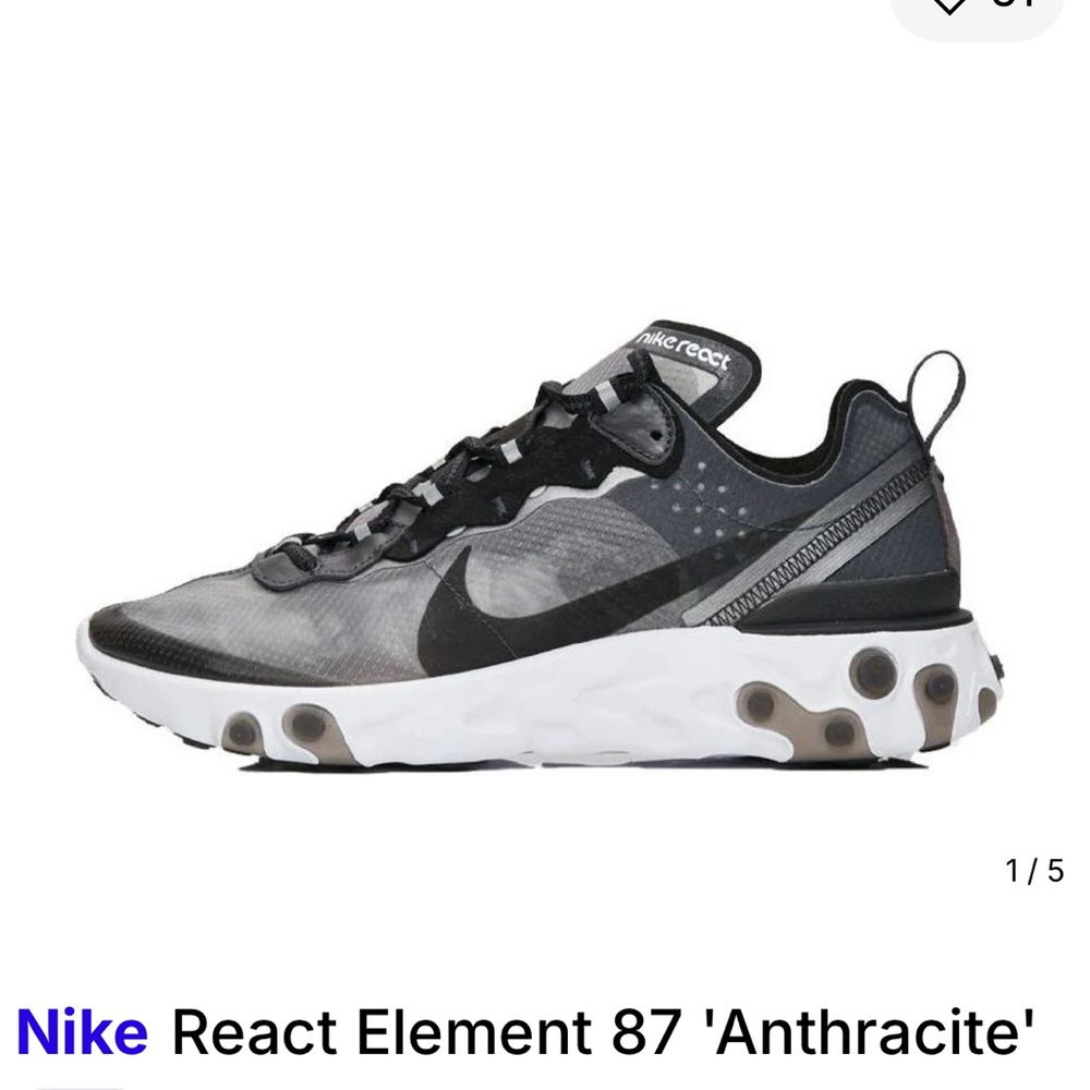 Nike React Element 87 in Gray and Black